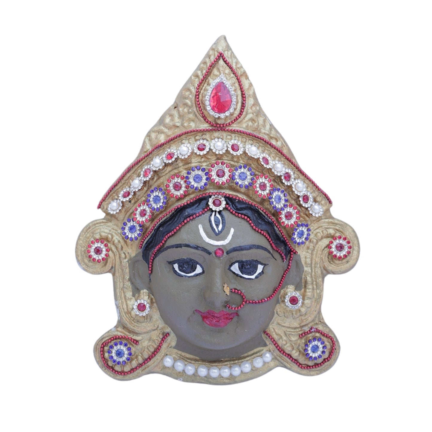 Cow Dung Maa Durga Wall Hanging Face – Handcrafted.